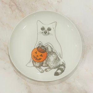 Halloween Racoon Ghost NIB West Elm Rachel Kozlowski Dapper Animals Plate